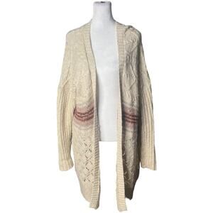 Pilcro Anthropologie Gemma Cable Knit Striped Cardigan Sweater sz XS/S